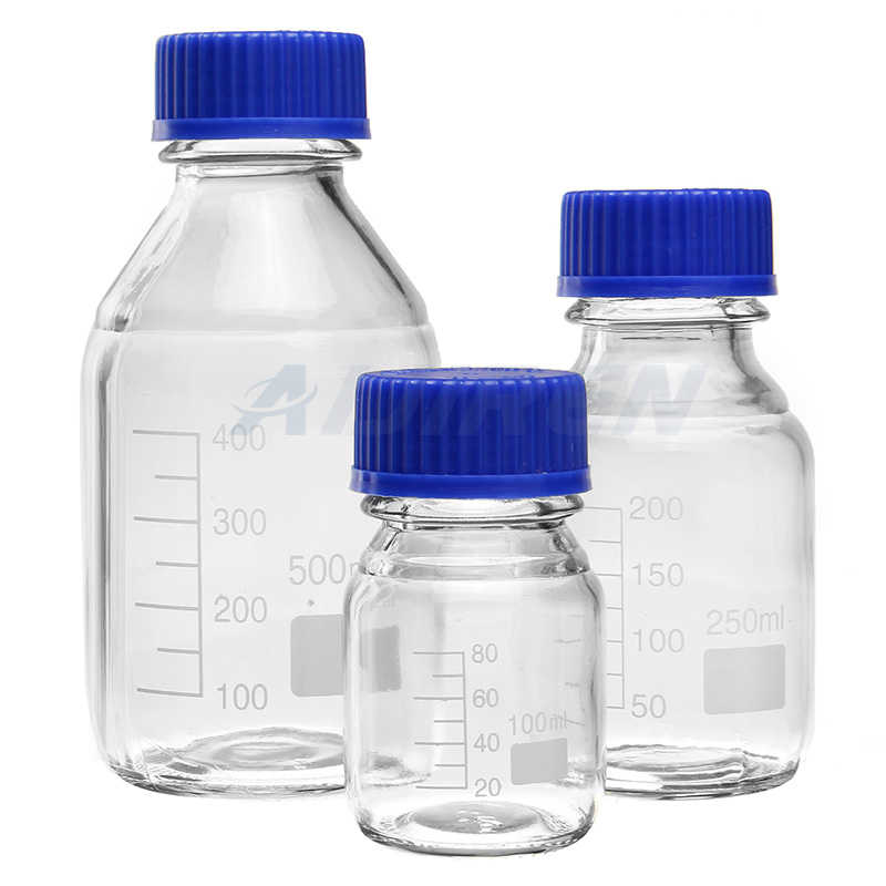 empty PP transparent Round Plastic clear reagent bottle